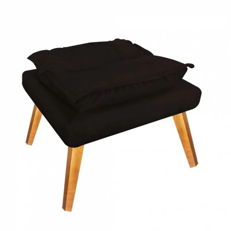 Kit Puffs 04 Gran Paris Suede Marrom Pés Losango