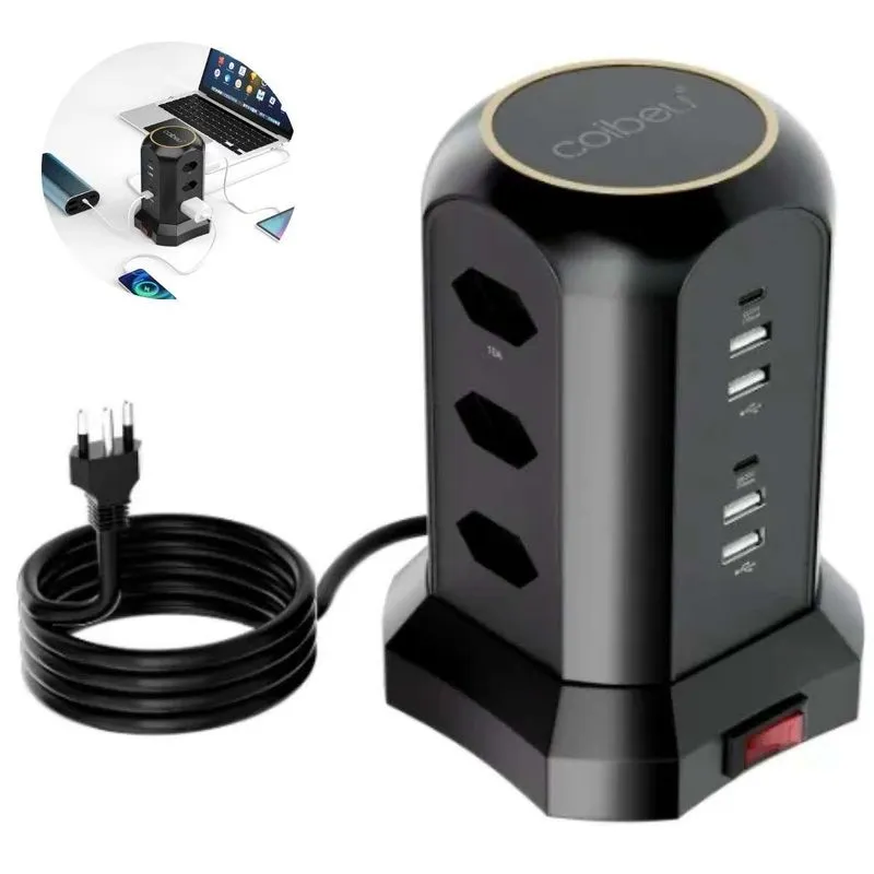 Extensão Elétrica Vertical Com Portas Usb Bivolt 110v 220v