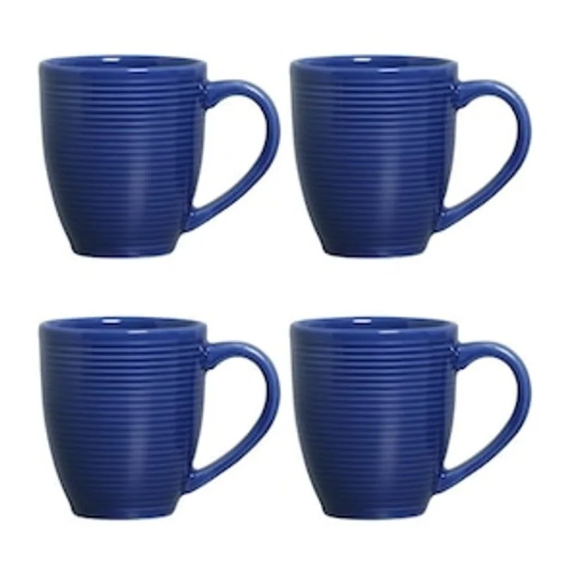 Conjunto de Canecas Porto Brasil Argos Azul Navy 340 ml - 4 Peças