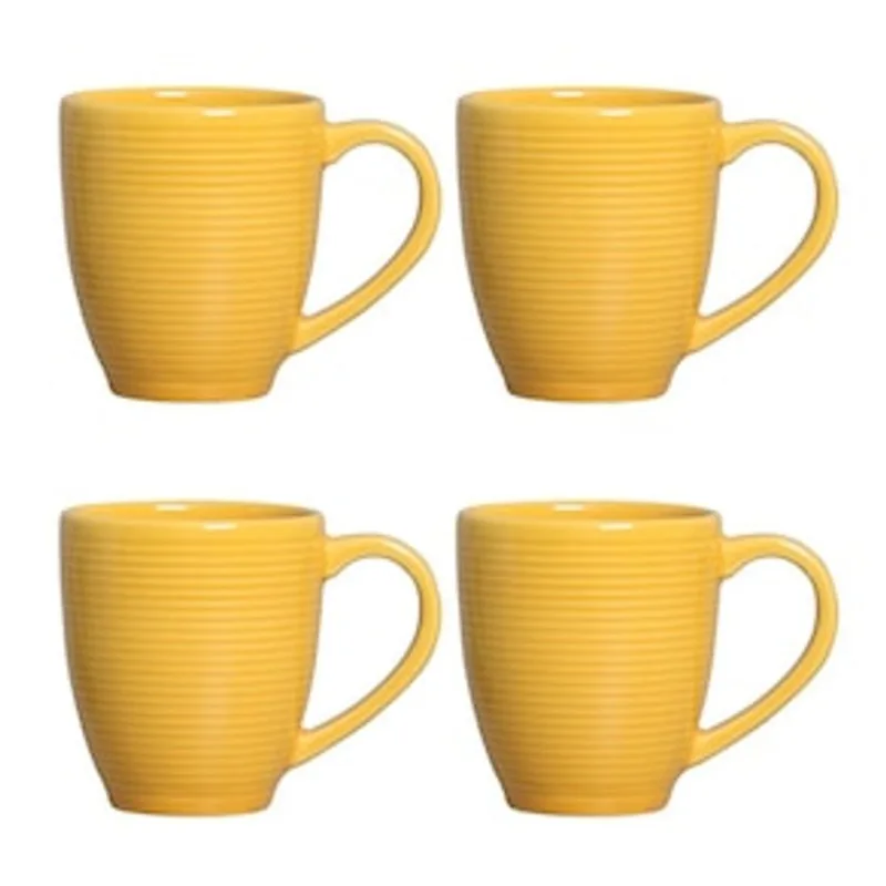 Conjunto de Canecas Porto Brasil Argos Mostarda 340 ml - 4 Peças