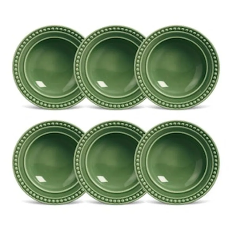 Jogo de Pratos Fundos Porto Brasil Atenas Verde 574 22cm – 6 pçs