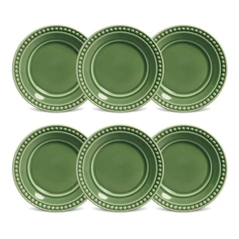 Conjunto de Pratos de Sobremesa Porto Brasil Atenas Verde 574 20,5 cm – 6 Peças