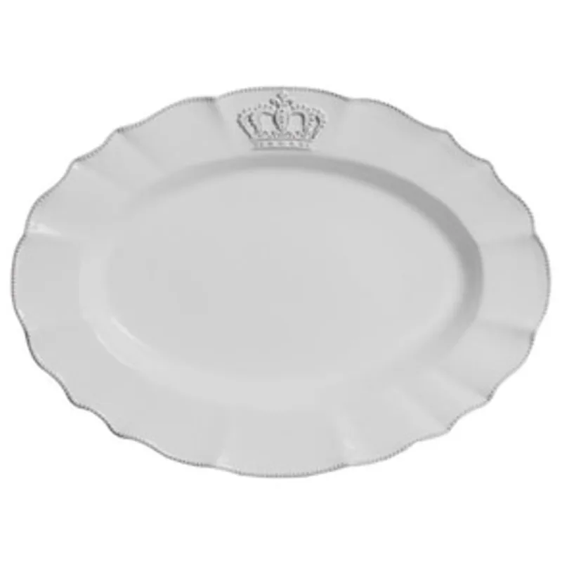 Travessa G Porto Brasil Windsor em Faiança Feldspática - 38 cm - Branco