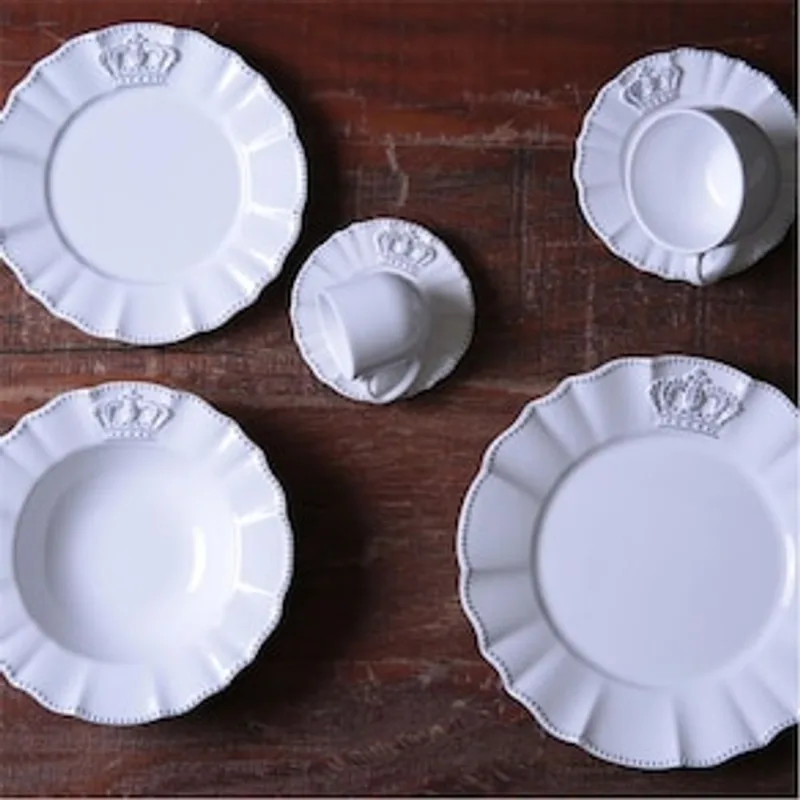 Aparelho de Jantar Porto Brasil Windsor em Faiança Feldspática - 42 Peças - Branco