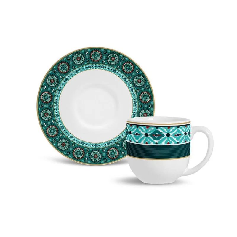 Xícara de Café com Pires Flat Ikat