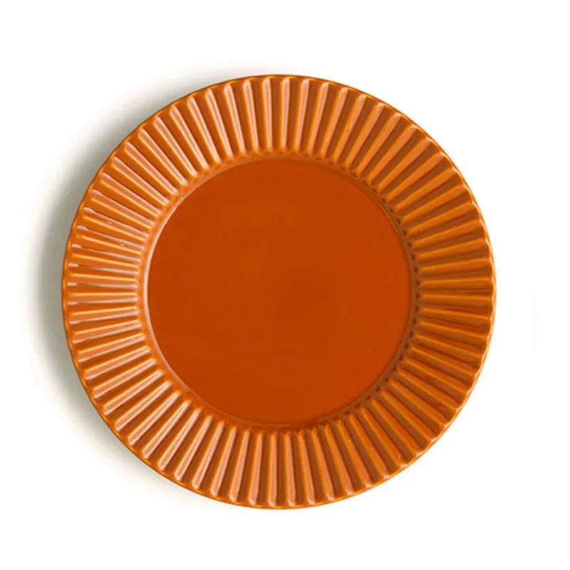 Conjunto com 6 Pratos Raso Plissé Especiarias Canela Ø26cm - por Rita Lobo