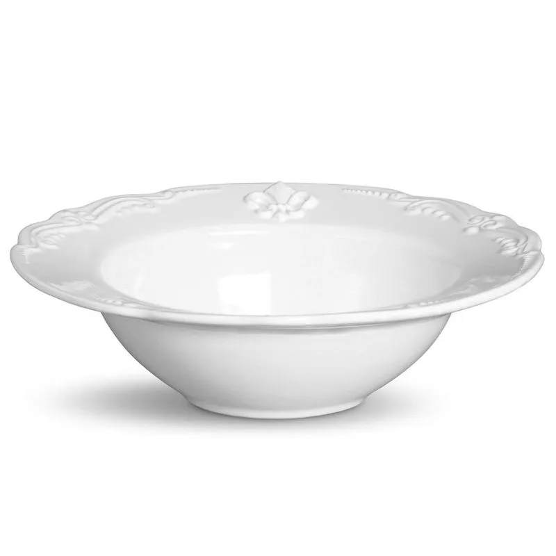 Tigela Flor de Lis Cerâmica Pequeno Branco Porto Brasil