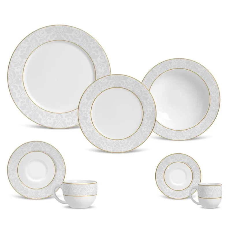 Aparelho de Jantar Completo Porto Brasil - Damask (42 Peças)