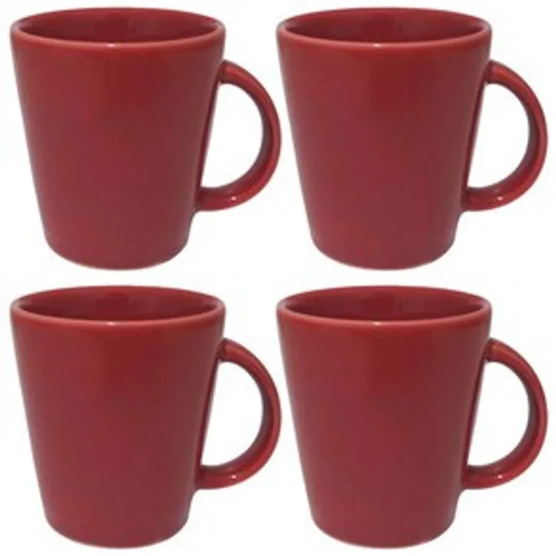 Conjunto de Canecas Porto Brasil Basic em Cerâmica Feldspática Rosé 208 ml – 4 Peças