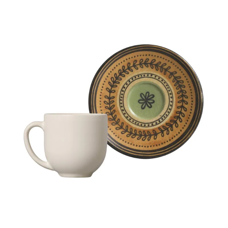 Conjunto com 6 Xícaras de Café com Pires Coup Oliva 112ml