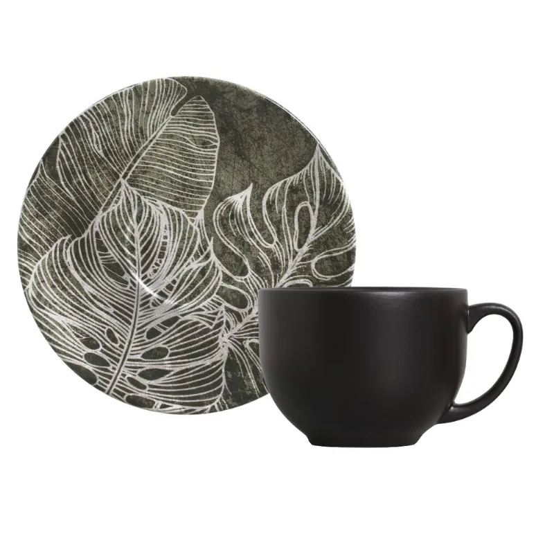 Conjunto com 6 Xícaras de Chá com 6 Pires Coup Herbarium 260ml