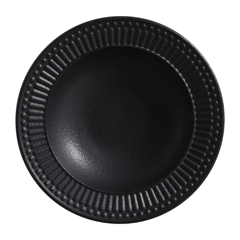 CONJUNTO C/ 6 PRATOS FUNDO GABBRO PRETO MATTE Ø 20,9cm