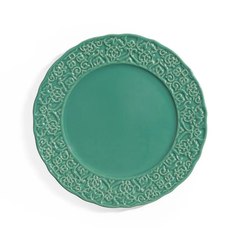 CONJUNTO C/ 6 PRATOS RASO BOUQUET GARNI VERDE FRESCO - COLEÇÃO ERVAS Ø 27cm