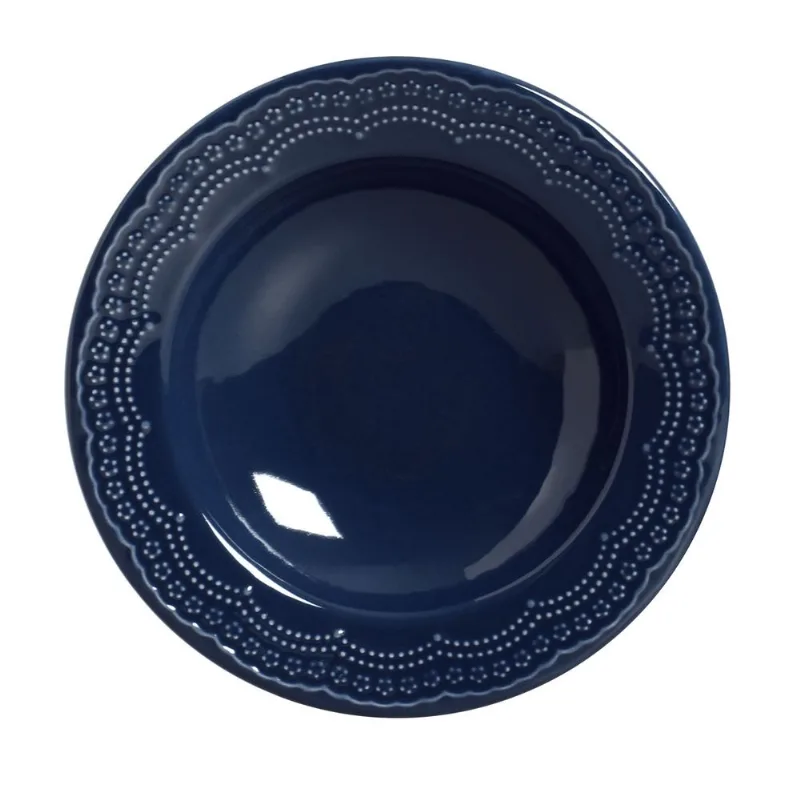 Conjunto com 6 Pratos Fundo Madeleine Deep Blue Ø22cm