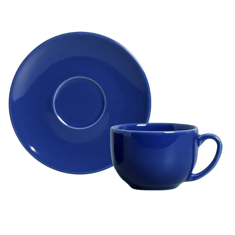 CONJUNTO C/ 6 XÍCARAS DE CHÁ C/ 6 PIRES COUP AZUL NAVY 260ml