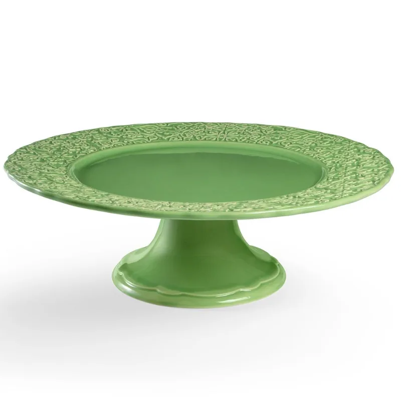 PRATO DE BOLO BOUQUET GARNI GRANDE VERDE VIVO - COLEÇÃO ERVAS Ø 37cm