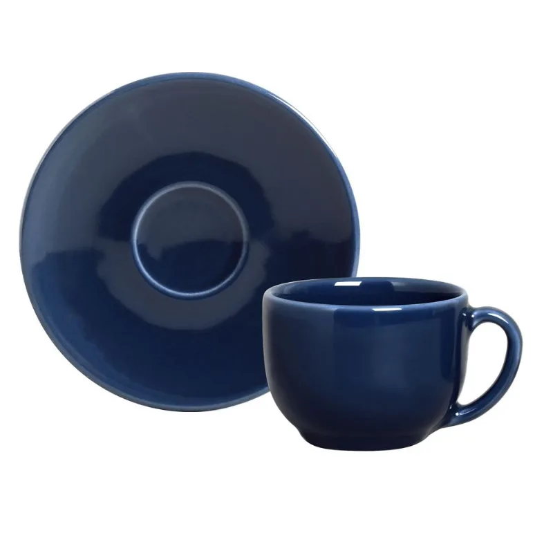 Conjunto com 6 Xícaras de Chá com 6 Pires Coup Deep Blue 260ml