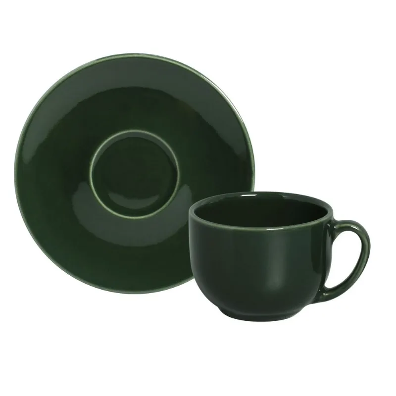 Conjunto com 6 Xícaras de Chá com 6 Pires Coup Botânico 260ml