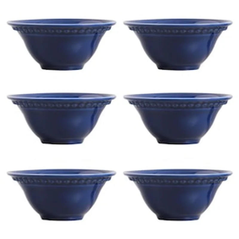 Conjunto de Bowls Porto Brasil Atenas Navy 445ml - 6 Peças