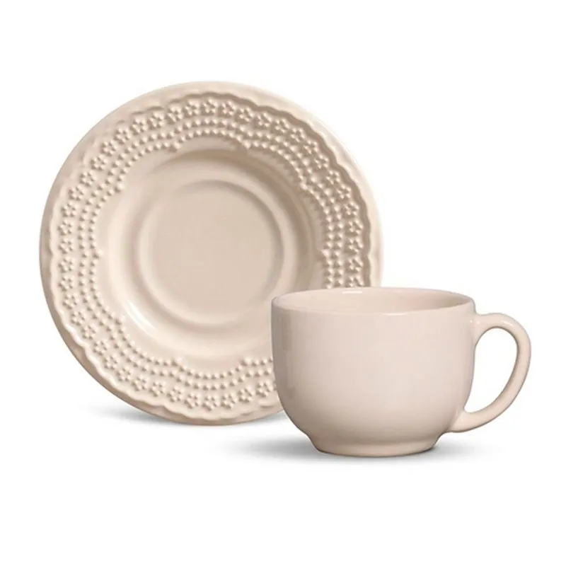 Xícaras Chá Madeleine Cerâmica 6 Peças Porto Brasil