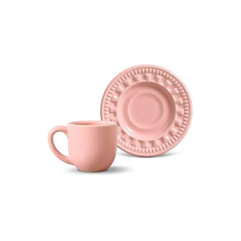 Jogo de 6 Xícaras de Café Parthenon Rosa