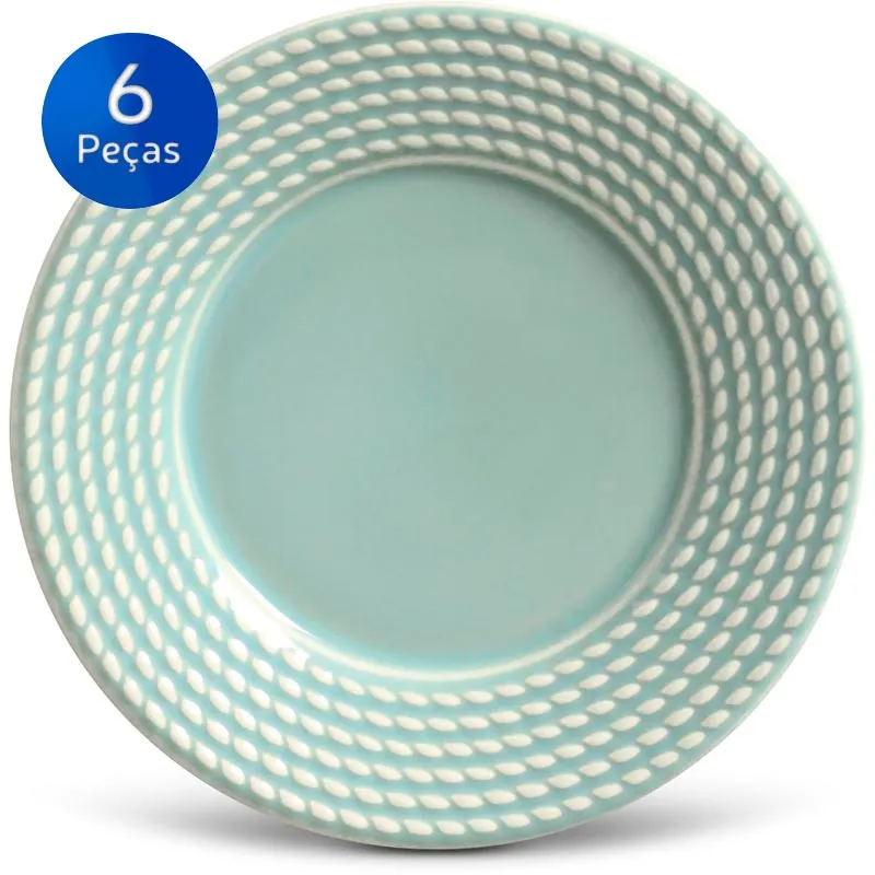 Conjunto Pratos Sobremesa Olímpia - 6 Peças - Porto Brasil - Verde