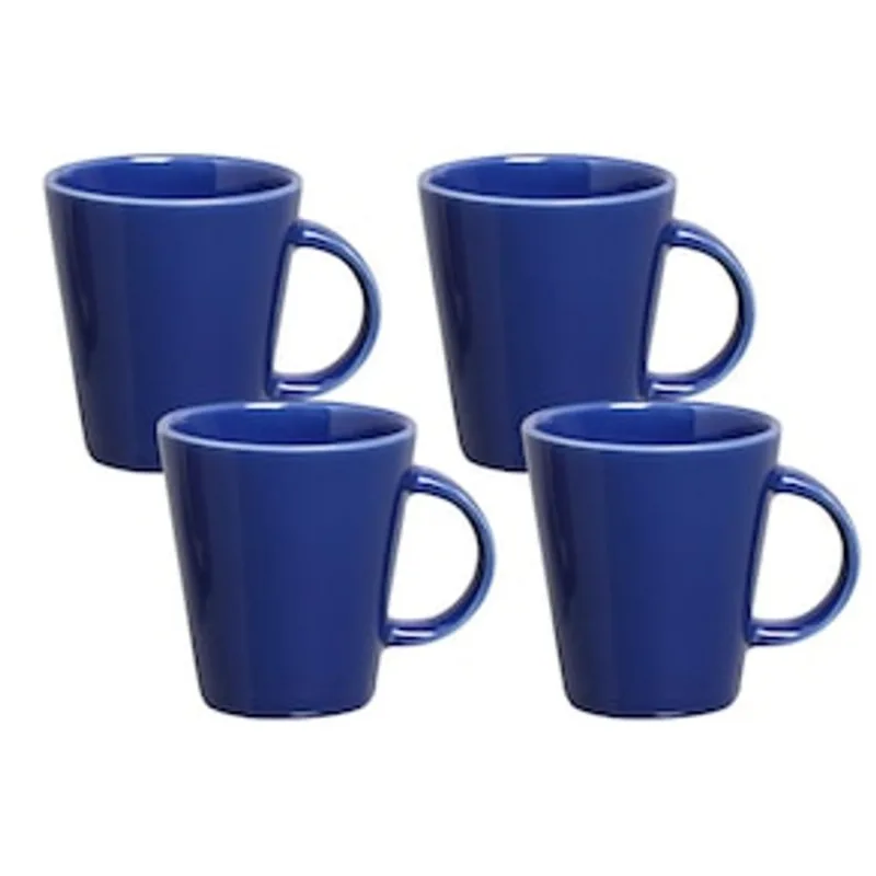 Conjunto de Canecas Porto Brasil Basic em Faiança Feldspática 208ml - 4 Peças