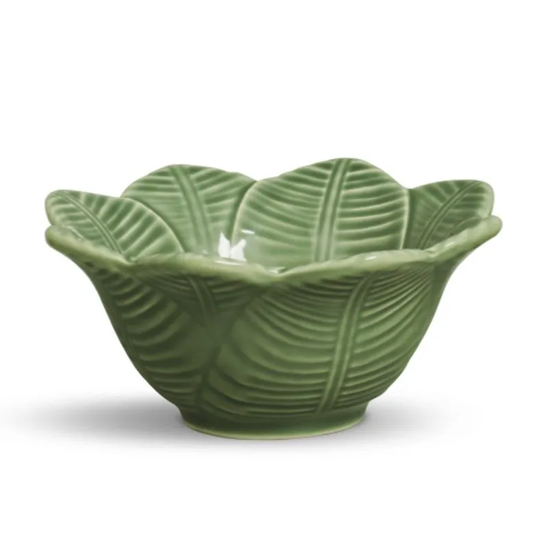 Bowl Leaves Sálvia Cerâmica Verde Porto Brasil
