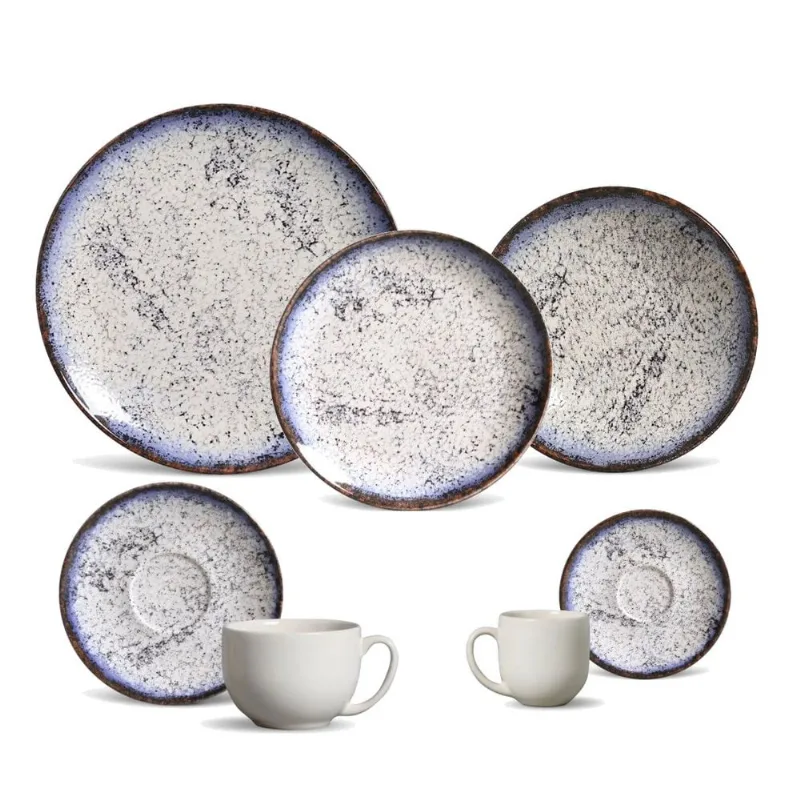 Aparelho de Jantar Completo Porto Brasil - Coup Cosmic Blue (42 Peças)