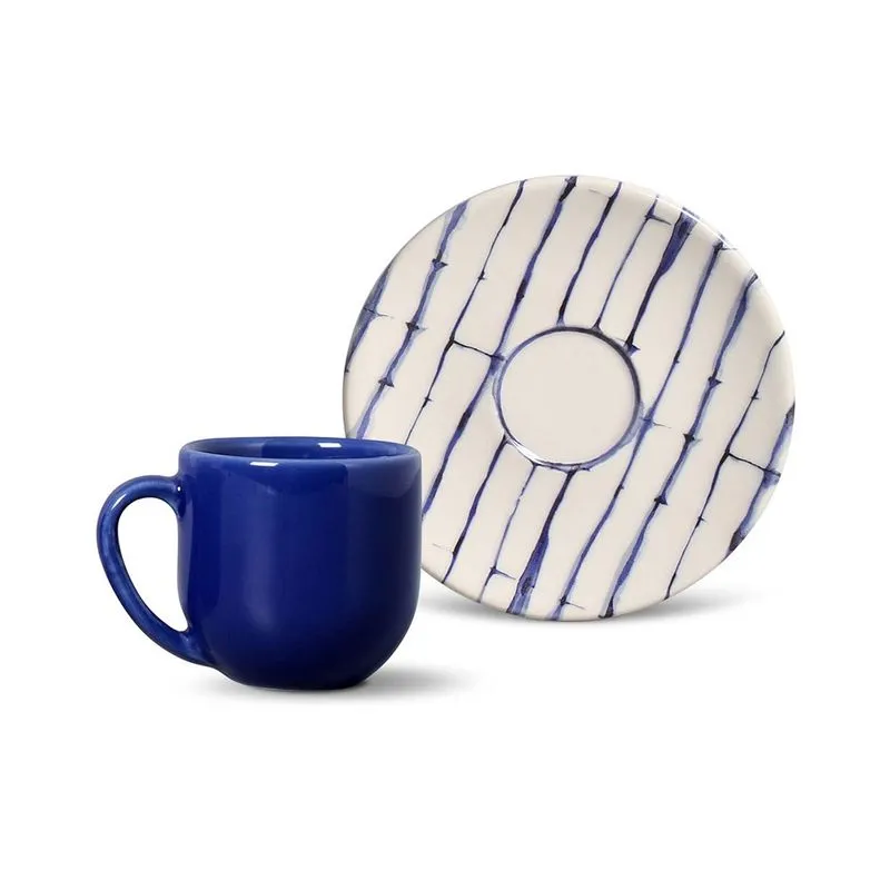Xícara de Café Coup Tie Dye Cerâmica 6 Peças Porto Brasil