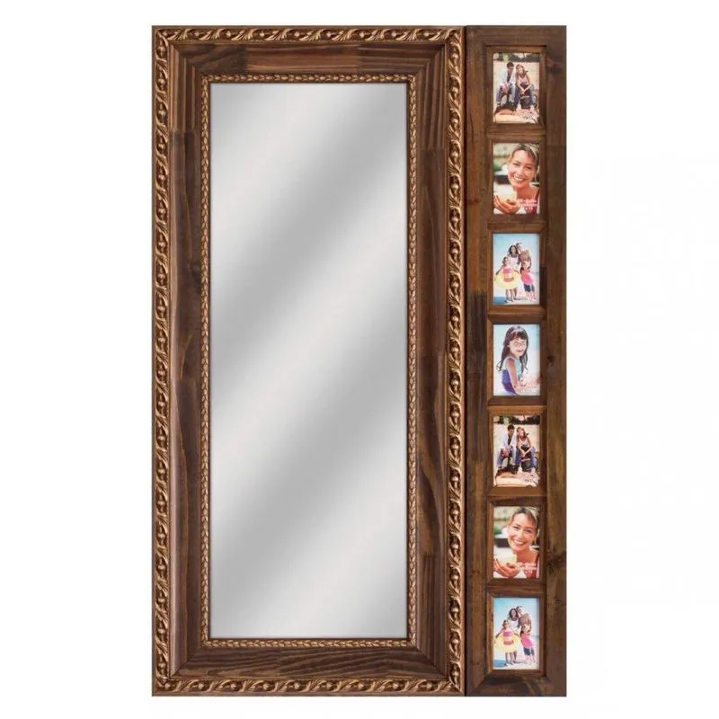 Espelho de Parede Retangular Peruggia TX10 82cmx134cm BW Quadros Madeira