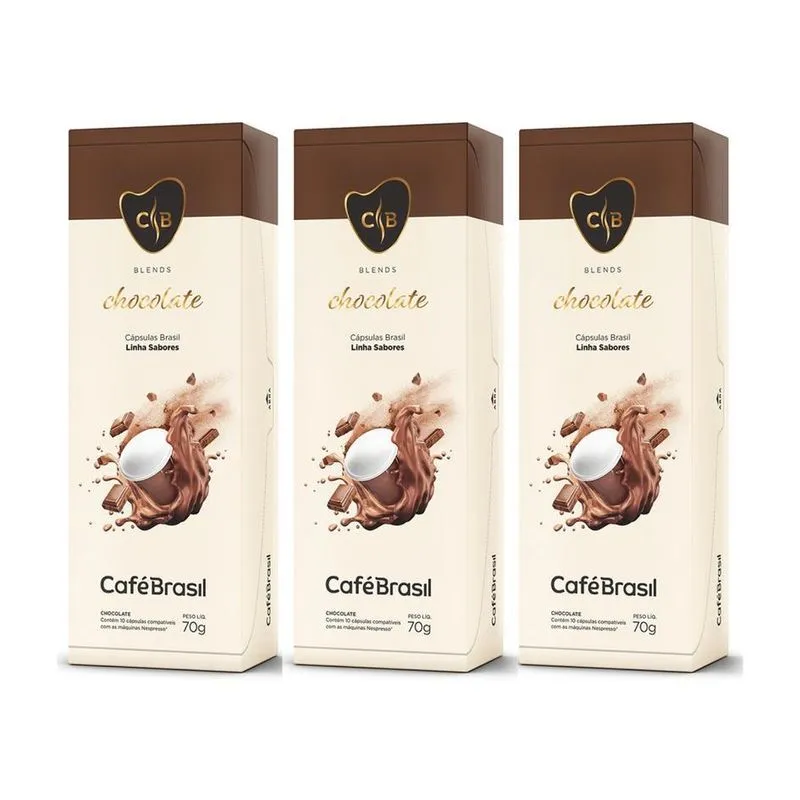Kit 30 Cápsulas Chocolate Café Brasil