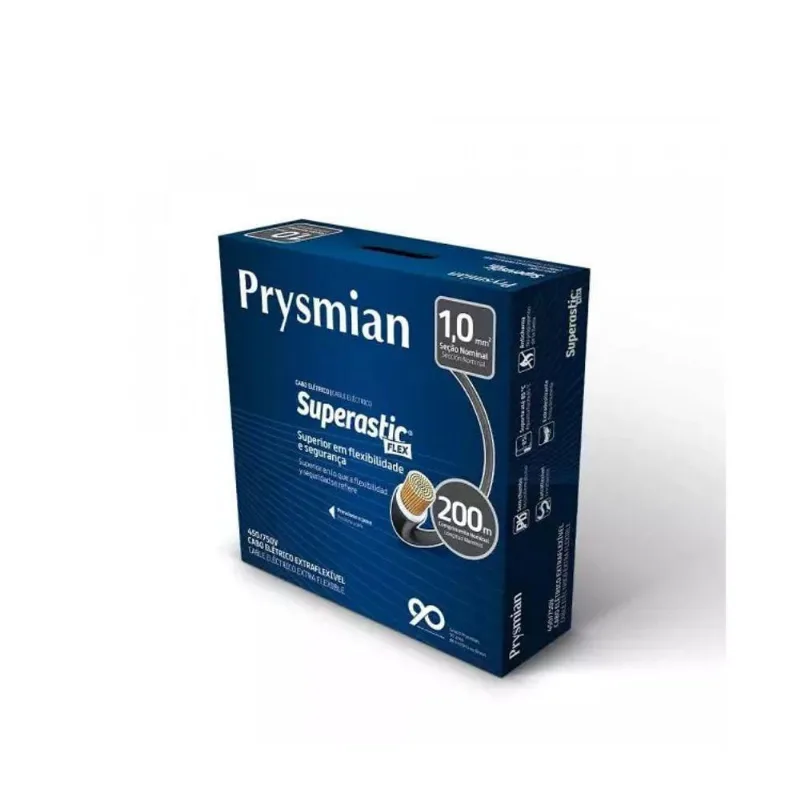 Cabo Flexivel 1,0mm Azul Superastic 750v c- 200m - Prysmian