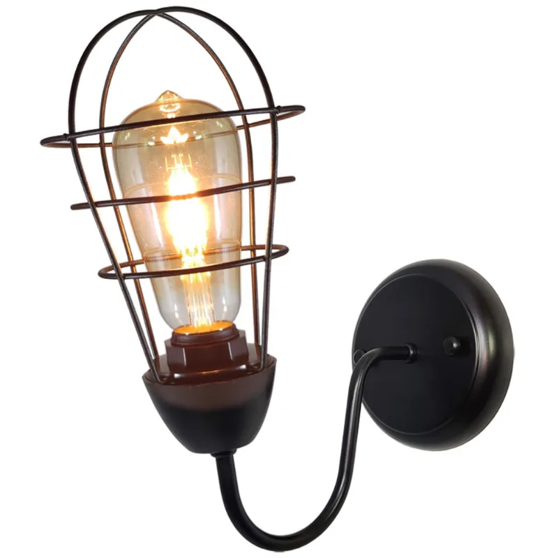 Arandela Parede Aramado Lampshape preta garagem corredor