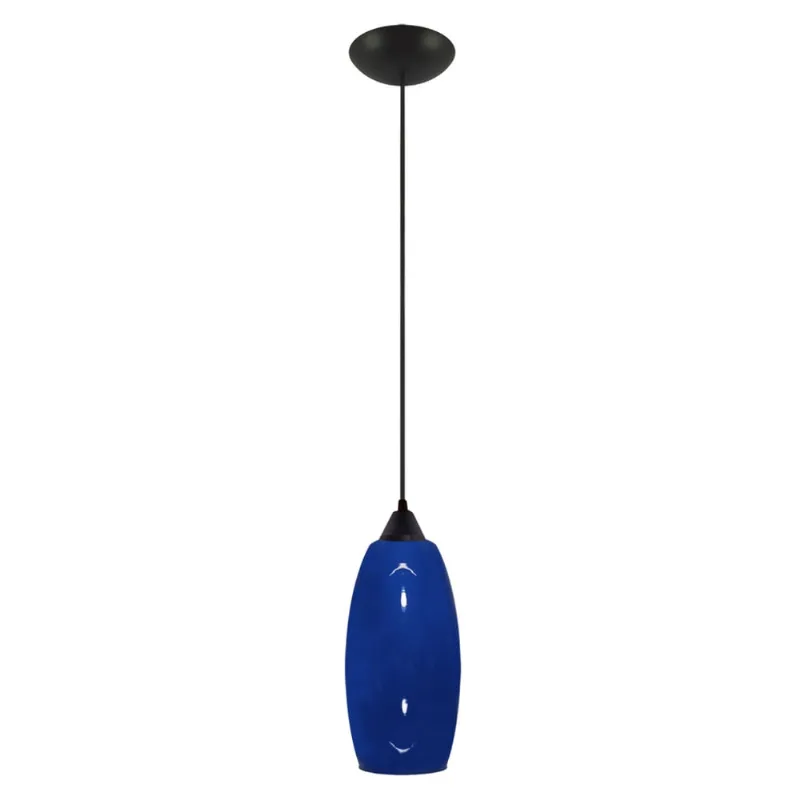 Pendente preto Vidro Montreal Azul Art Pop Sala Quarto - Joanto