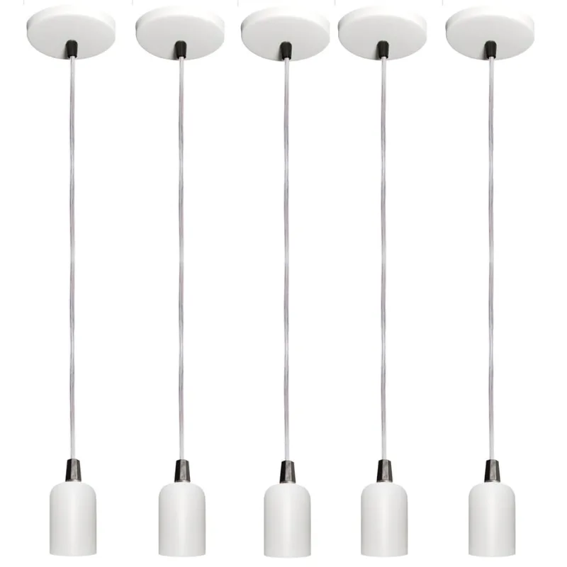 Kit 05 Pendente moderno modelo Clean Branco Todos Ambientes - Joanto