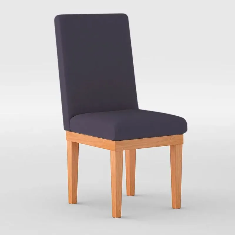 Cadeira de Jantar Helena Suede Base Madeira Pratikza