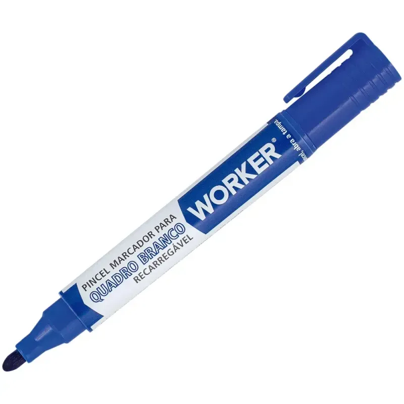 Marcador para Quadro Branco Worker Marcador Recarregável Azul para Quadro Branco Worker