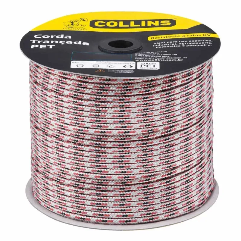 Corda Pet Trançada Vermelha em Carretel 12mmX111m Collins