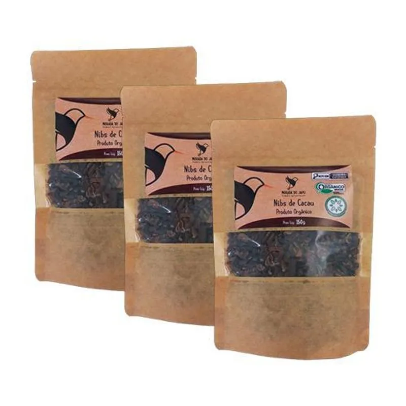 Kit 3x: Nibs De Cacau Orgânico Morada Do Japu 150g