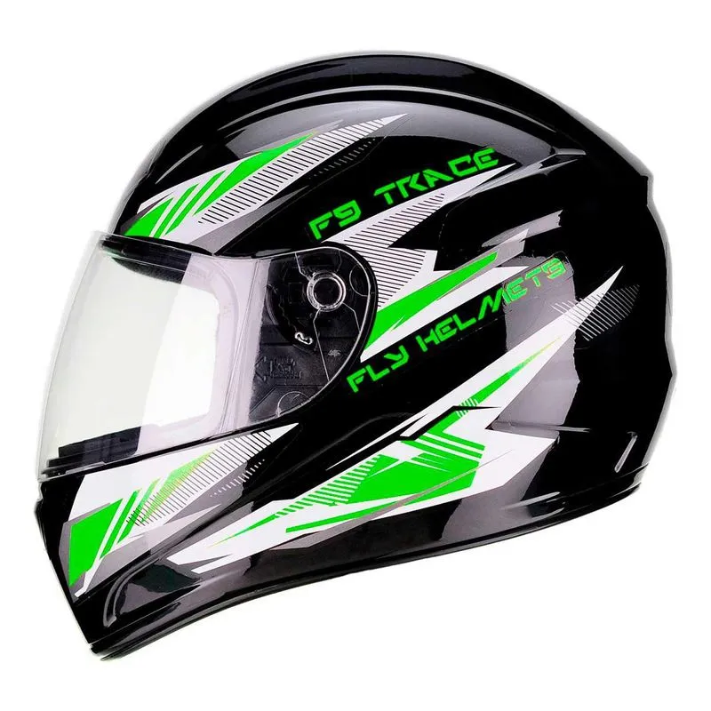 Capacete Unissex Fechado Fly F-9 Trace - 60 Preto Verde
