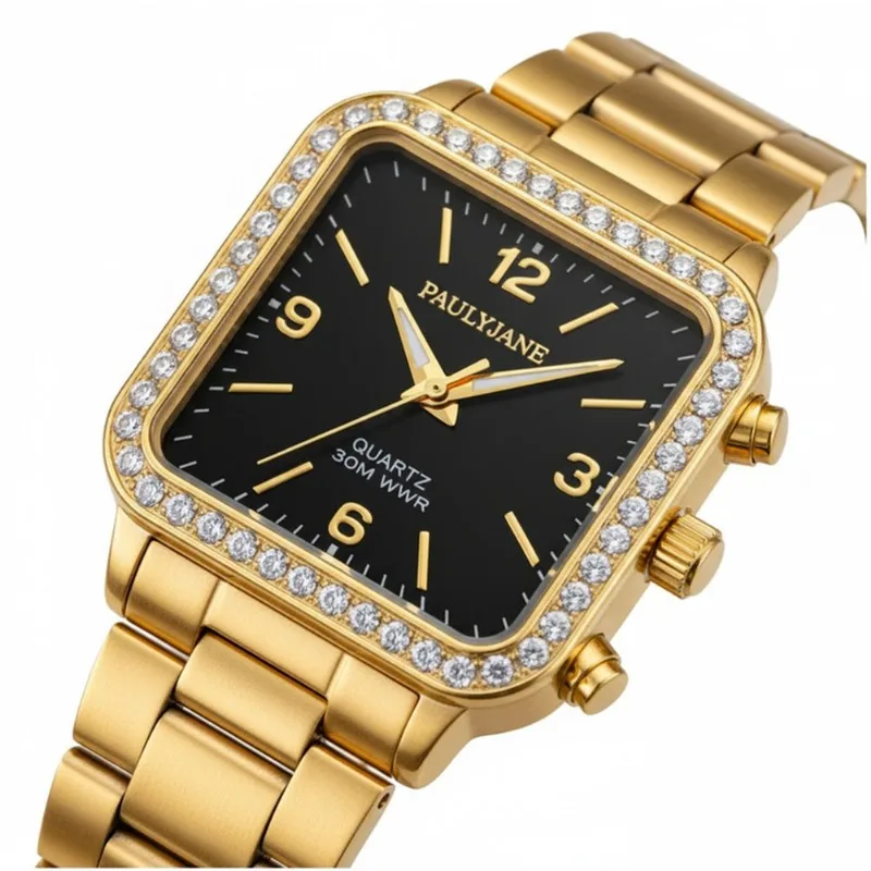 Relógio Pallyjane Feminino Estilo Luxo Médio Perfeito Ajuste