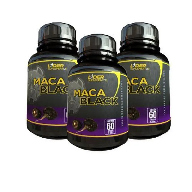 Maca Black - 60 Cápss De 500Mg Kit Com 3 Potes