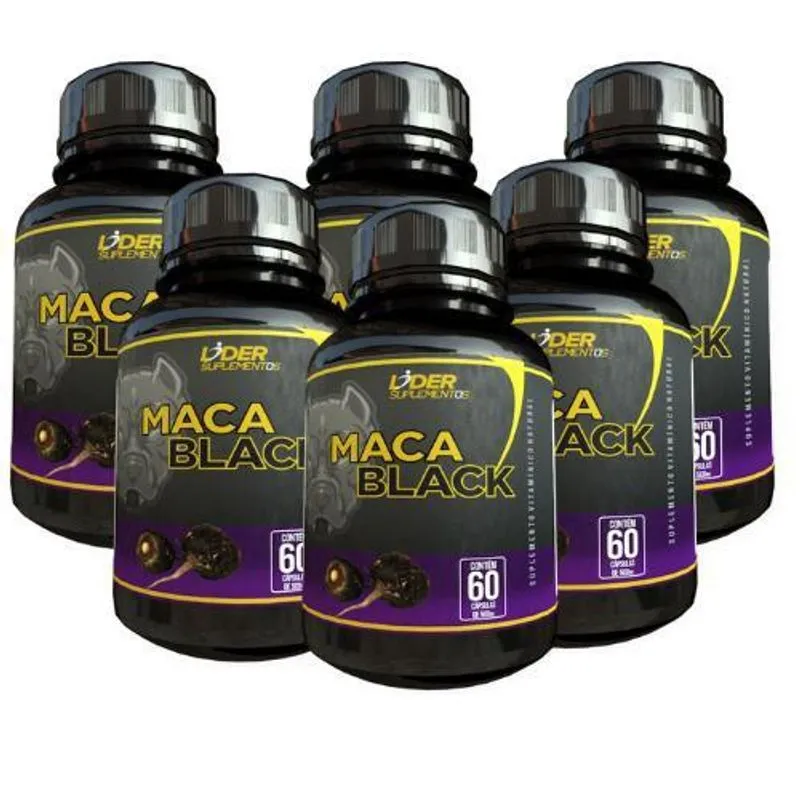 Maca Black - 60 Cáps De 500Mg Kit Com 6 Potes