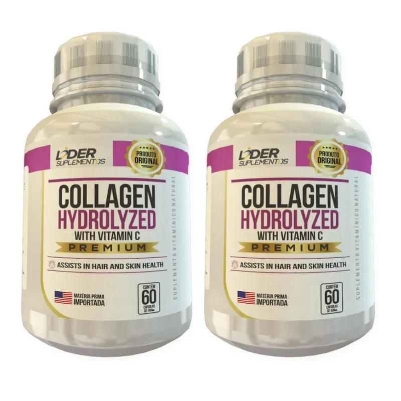Colágeno Hidrolisado Caps Com Vit + C 500Mg Kit Com 2 Potes