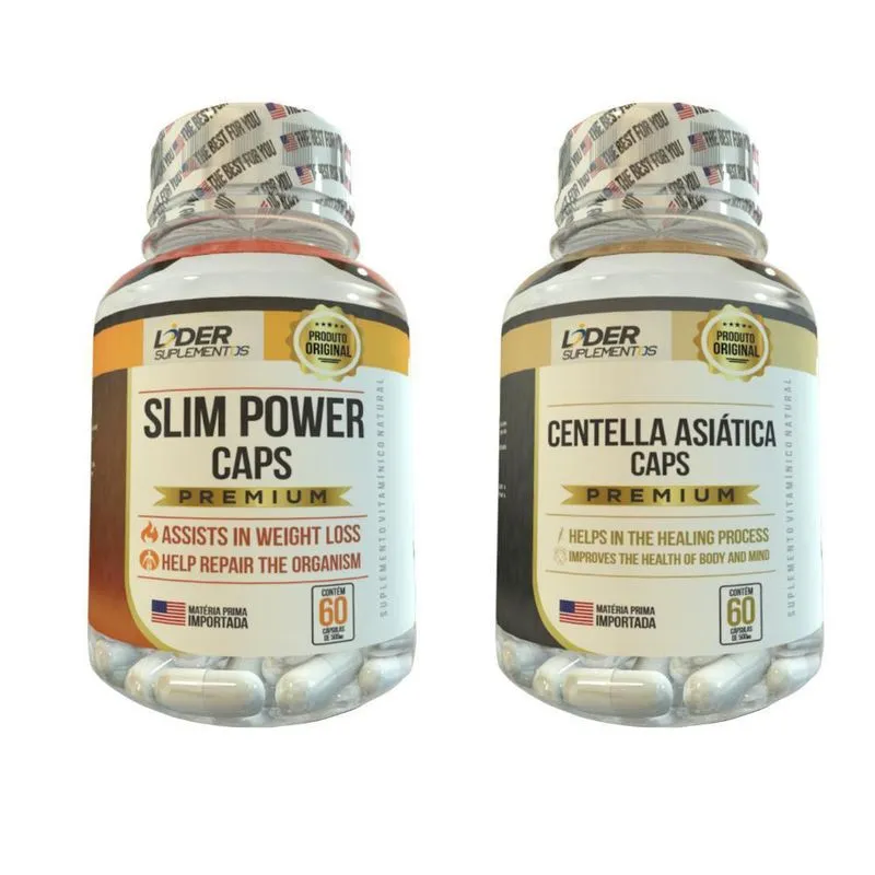 Slim Power 60 Caps + Centella Asiatica 60 Caps - 2 Potes