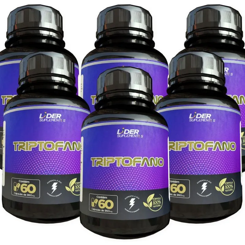 Triptofano - 60 Cáps De 500Mg Kit Com 6 Potes