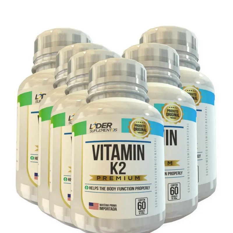 Vitamina K2 Caps 500Mg 60 Cápsulas Kit Com 6 Potes