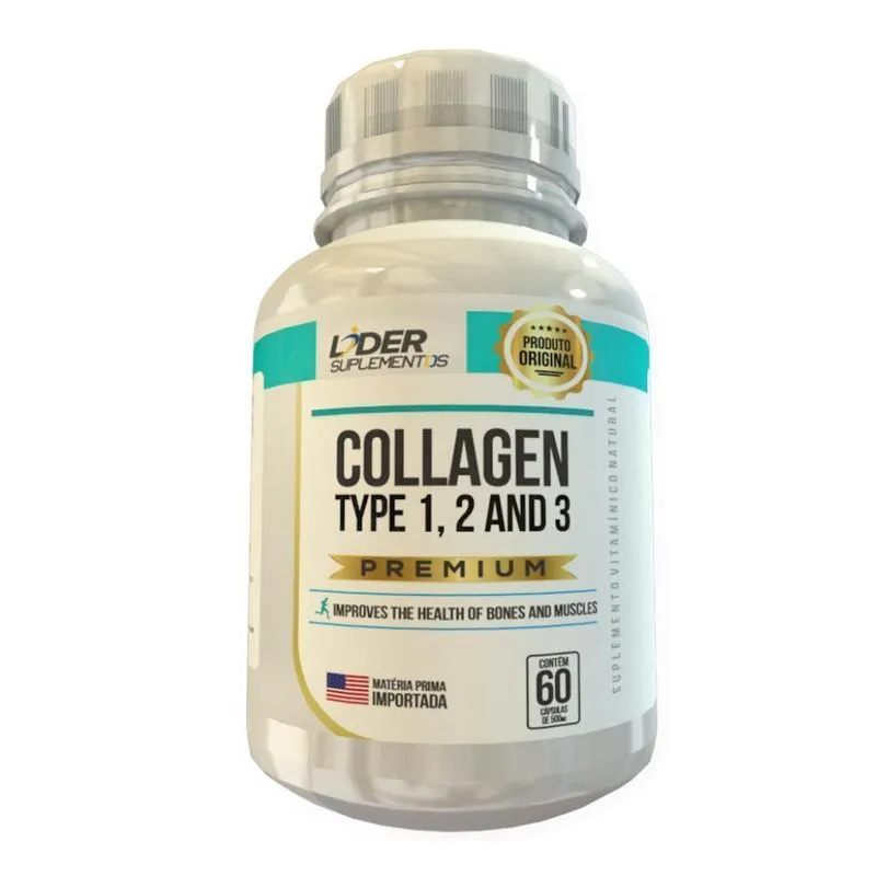 Colágeno Tipo 1, 2 E 3 Com Vitamina C Caps 500Mg 60 Cápsulas