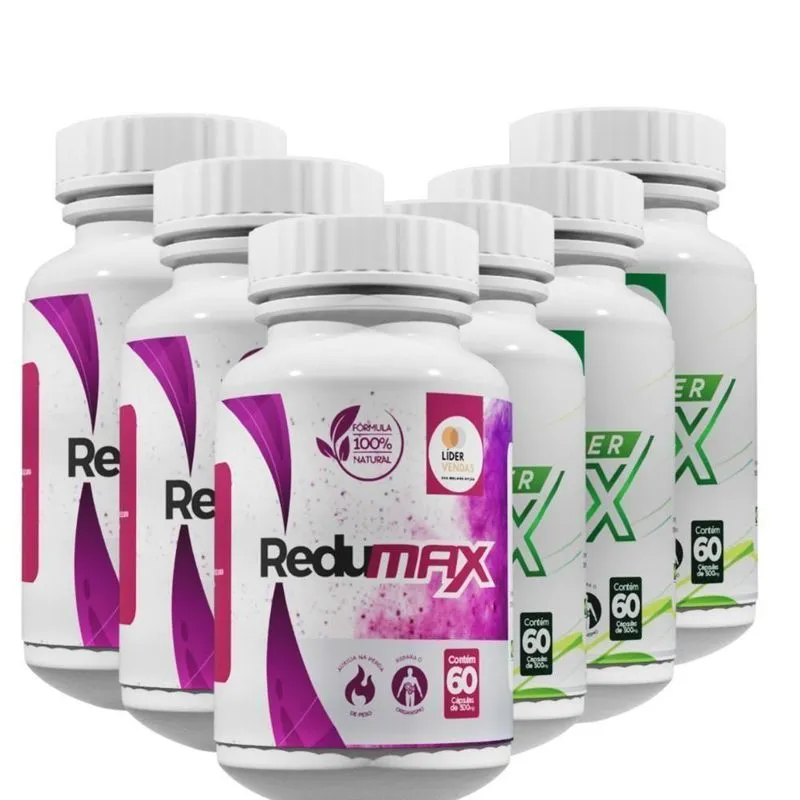 3 Redumax 60 Cáps + 3 Super Slim X 60 Cáps Combo Emagrecer